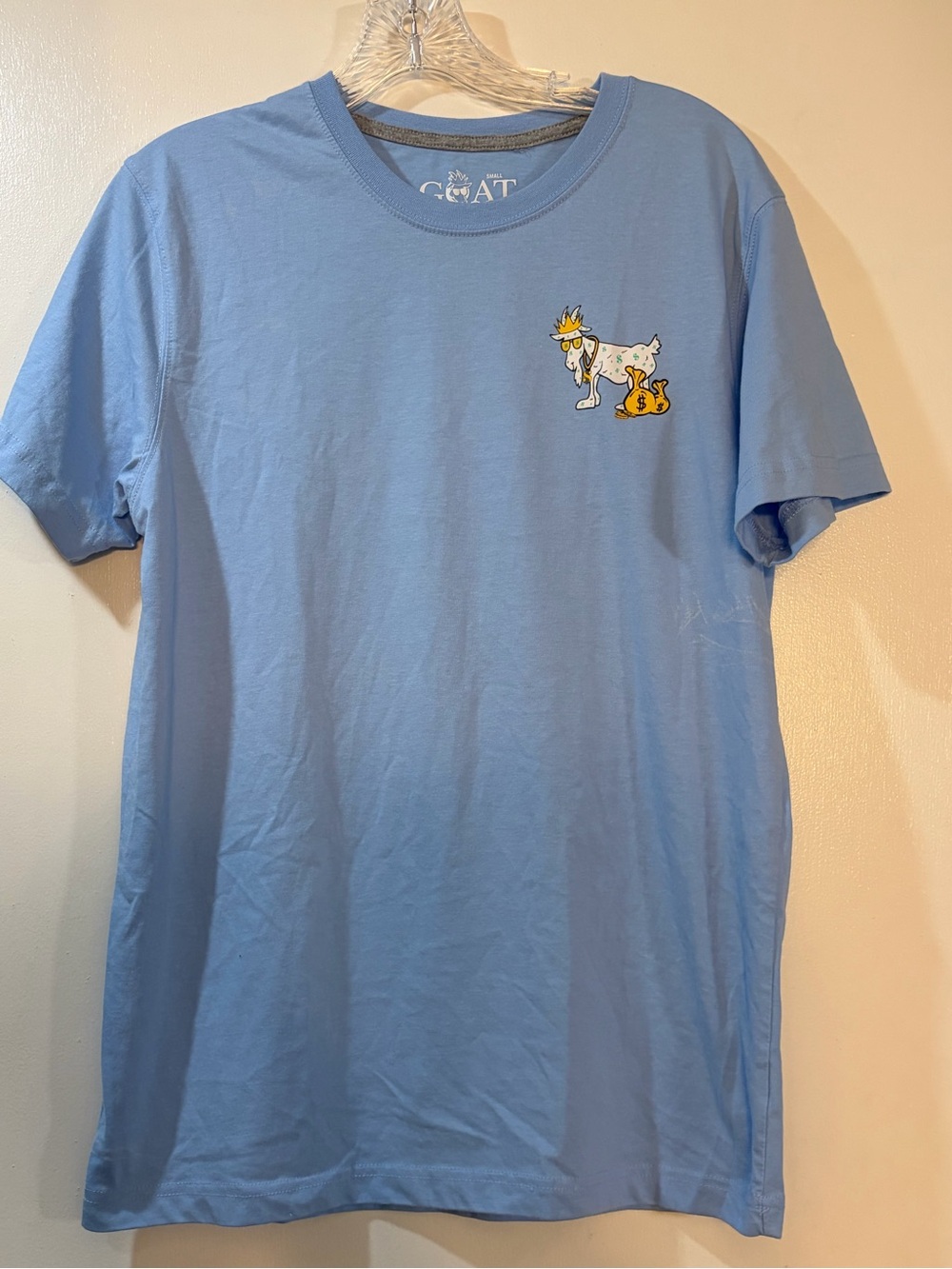 GOAT USA Light Blue Goat Graphic T-shirt Mens Sz Small